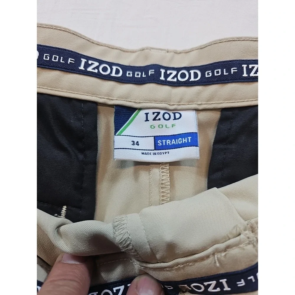 Izod Golf Shorts Mens 34 Sport flex Strait Fit Beige NWT